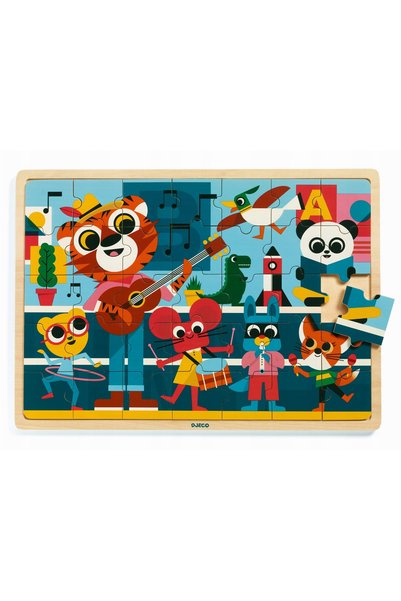 djeco Puzzle educativ din lemn MUZICIENI