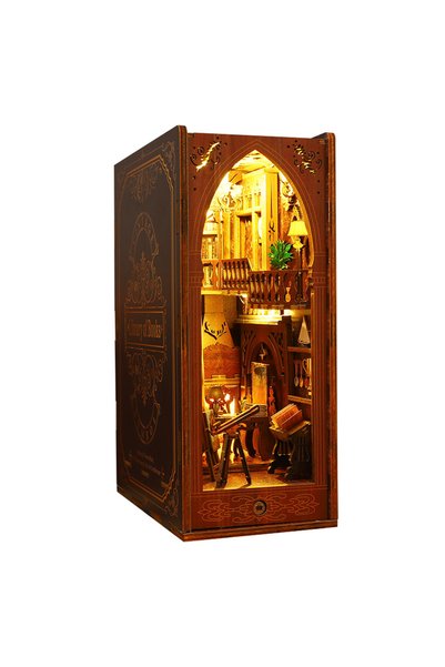NO BRAND DIY Suport din lemn pentru bibliotecă/raft de cărți, tip puzzle 4D, ...