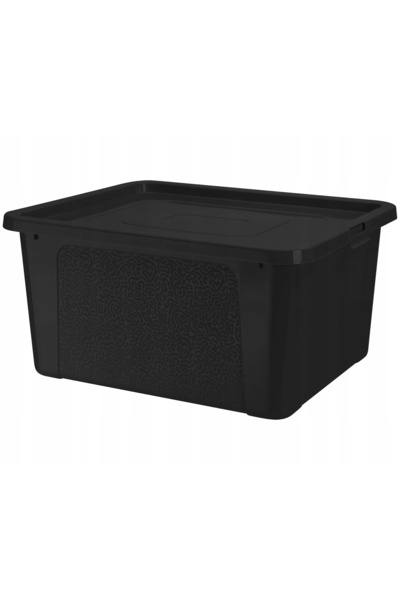 NO BRAND Cutie cu capac blocabil, coș din plastic negru pentru baie și dormitor