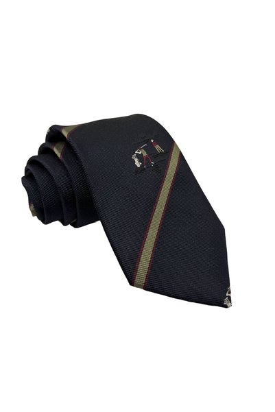 erika Μεταξωτή Γραβάτα Jacquard Golf Player Club Navy Μπλε με Ρίγα 8 εκ.