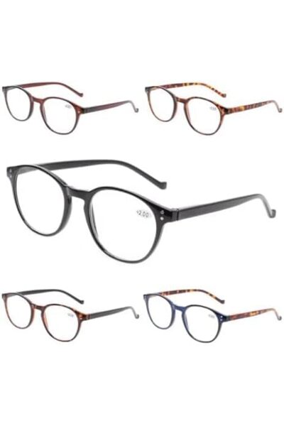 Generic 5 Pack Reading Glasses for Women Men Fashion Readers Round Frame with...