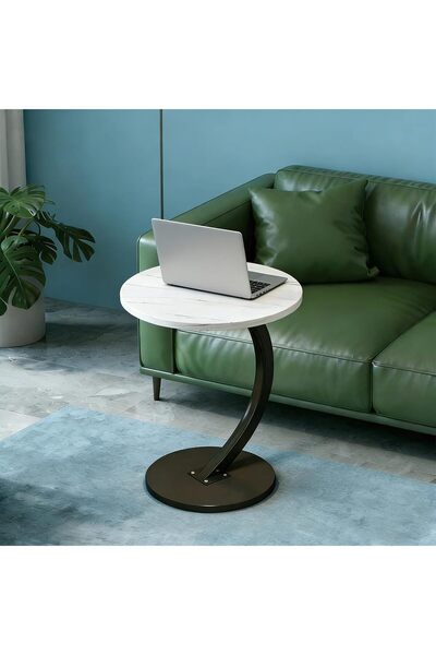 Generic Small Coffee Table，Sofa Side Table for Living Room Bedroom，C Shaped E...