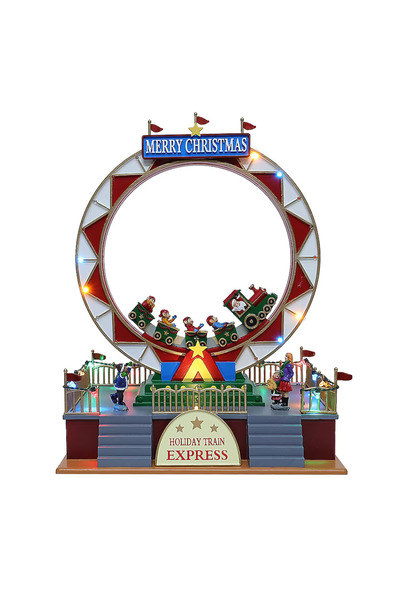OEM Χριστουγεννιάτικο διακοσμητικό Roller Coaster North Pole Express με φωτισ...