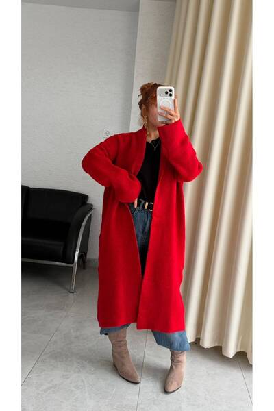 Bak'ap Cardigan lung premium Şardonlu, 50% lână, cu guler șal