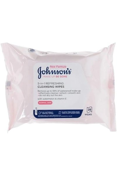 Johnson's Baby مناديل جونسون المنعشة لإزالة المكياج للعناية بالوجه - عبوة من ...