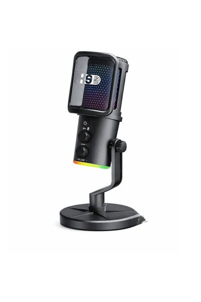 OEM Επιτραπέζιο πυκνωτικό μικρόφωνο USB-C με RGB φωτισμό και θύρα ακουστικών ...