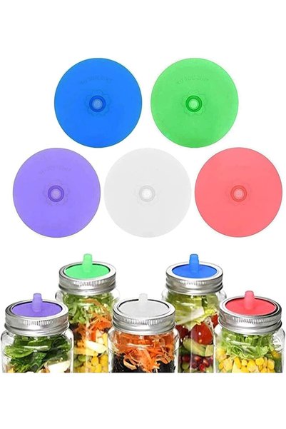 Generic Silicone Fermenting Lids, Waterless Airlock Fermentation Jar Lids, Wi...