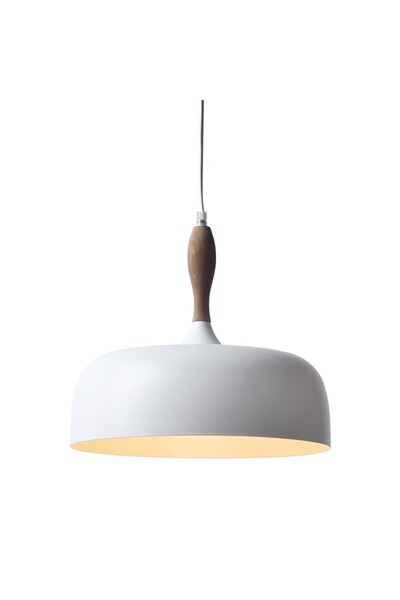 Aca Light ΜΕΤΑΛΛΙΚΟ ΛΕΥΚΟ ΚΟΥΦΙΑΡΙ ΜΕ ΞΥΛΟ 1 X E27 Φ32ΕΚ CUBA / KS1513P321WH