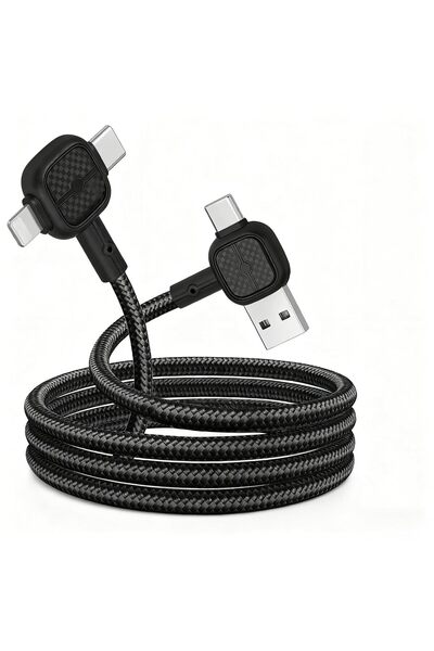 Generic 4-in-1 Multifunction USB-A, USB-C, and For Lightning Charging Cable, ...