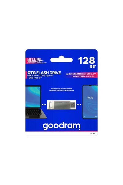 Goodram USB Στικάκι ODA3 128GB, USB 3.2, Ασημί