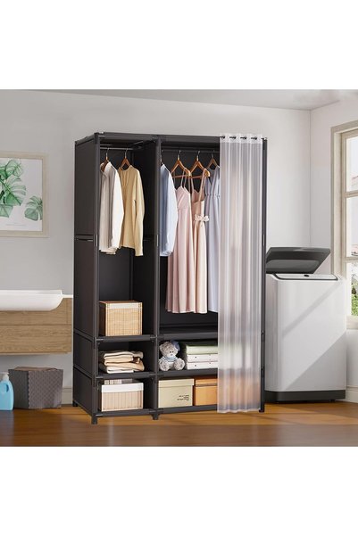 Generic Portable Closet, Fabric Wardrobe Clothes Storage Organizer with Non‑W...