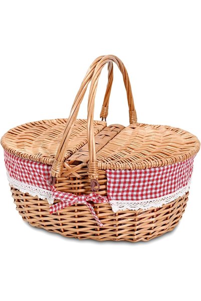 Generic Picnic Basket - Wicker Picnic Basket With Handle, Hand Woven Camping ...