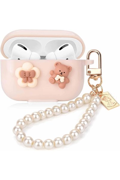 Generic غطاء حماية لطيف وجميل لسماعات Airpod Pro 2، غلاف واقي على شكل دب لـ A...