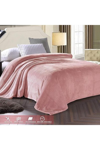 Exclusivo Mezcla Soft Waffle Fleece Bed Blanket Queen Size, Gray