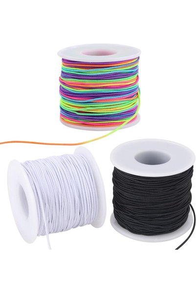 Generic Stretchy String for Bracelets, 3 Rolls 1 mm 656 Feet Sturdy Elastic S...