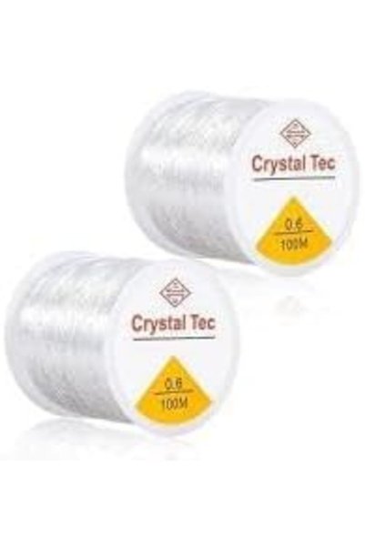 Generic 2 Roll/100m 0.6mm Crystal Thread Fibre Stretch Elastic Clear Cord Jew...