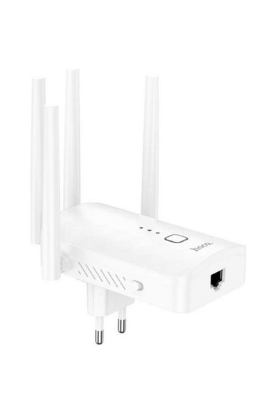 Hoco Wifi Repeater HI35 2.4Ghz 300Mbps και 4 κεραίες σε λευκό χρώμα