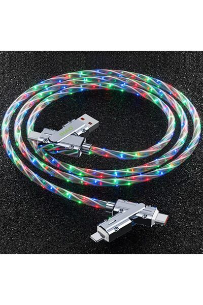 Generic كابل شحن متعدد الموصلات 4 في 1، USB A/Type C إلى USB Type C/8Pin، شحن...