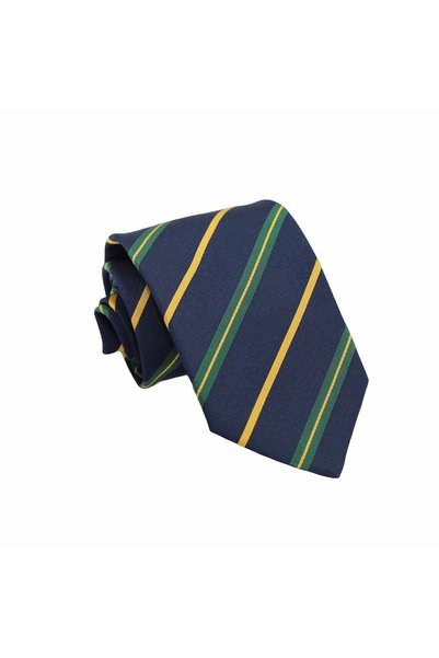 erika Μεταξωτή Γραβάτα Regimental Jacquard Μπλε, Πράσινο, Κίτρινο 8εκ.
