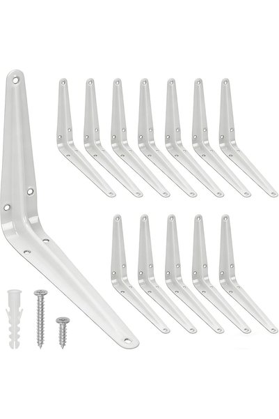 Generic 12Sets 3x4in Heavy Duty Wall Angel Corner Brace Shelving Brackets wit...