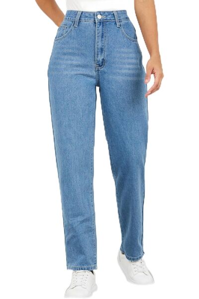 Generic Women High Rise Whisker Tapered Jeans