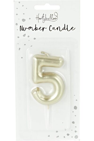 Generic شمعة رقم '5' ذهبية اللون