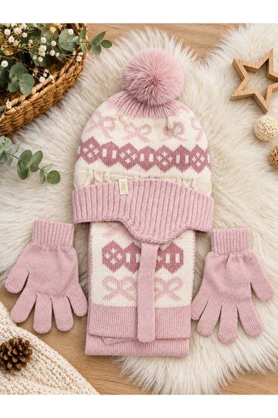 Uğur bebe Set pentru fete 4-8 ani, culoare roz moale, marca KITTI, CĂCIULĂ, M...