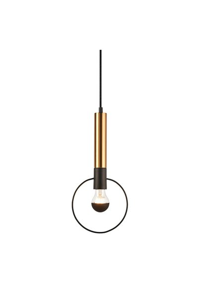 Aca Light ΚΡΕΜΑΣΤΟ ΦΩΤΙΣΤΙΚΟ 1XE27 ΜΠΡΟΥΝΤΖΟ/ΜΑΥΡΟ ΜΕΤΑΛΛΟ D18XH116CM MIRACOL...