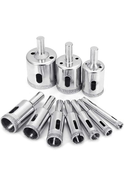 Generic 10 Pcs Diamond Drill Bit Set Diamond Hole Saw Remover Tools for Glass...