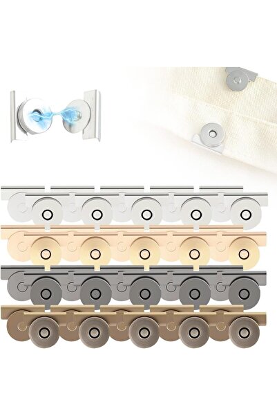 Generic 20 Pairs Metal Magnetic Snap Buckles - Seamless No-Sew Snap Fasteners...