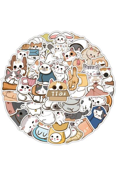 Generic 60PCS Cute Cat Stickers for Kids Teen Adults Cartoon Kawaii Kitten De...