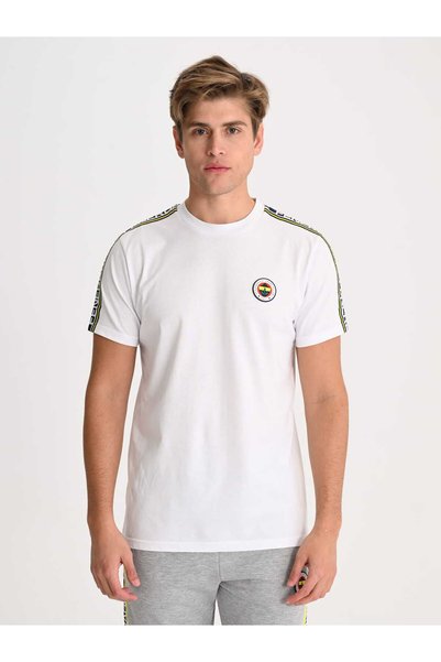 Fenerbahçe Beyaz Tribün Tiktaklı Erkek Tshirt