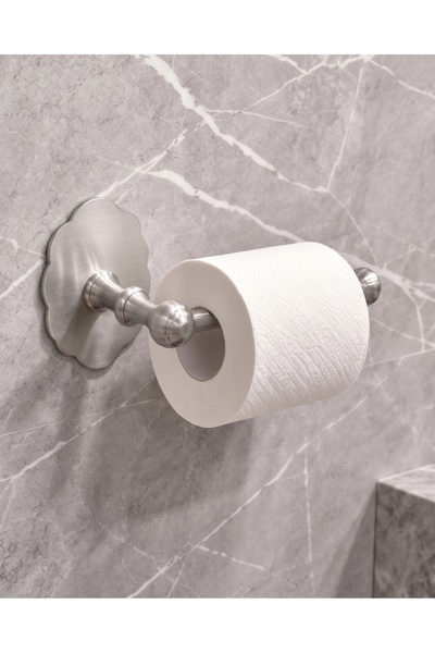 DUREVO Flower Designed Bathroom Set - Stainless Steel Adhesive 3-Piece Set - Towel Holder - Toilet Paper Holder - Robe Hanger