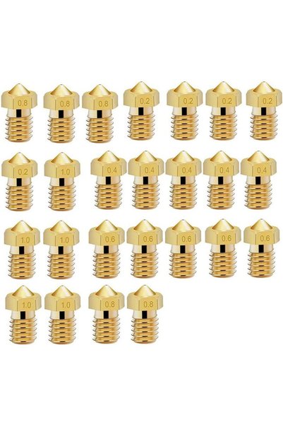 Generic Printer Nozzle AE 25 PCS 3D, 0.2/0.4/0.6/0.8/1.0 mm Hardened Steel No...