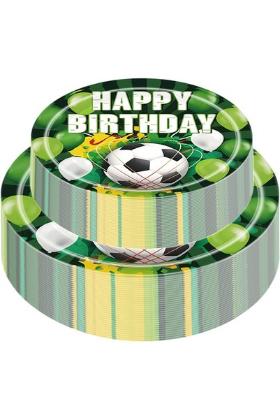Generic 60 Pcs Disposable Football Paper Plate set, Eco Friendly Plates 9 Inc...