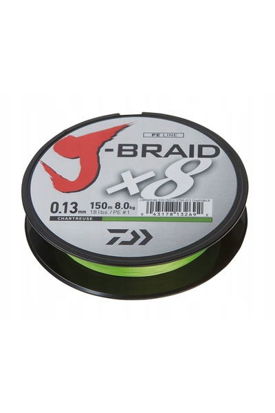 daiwa Fir împletit J-Braid X8 150m Chartreuse 0,22mm