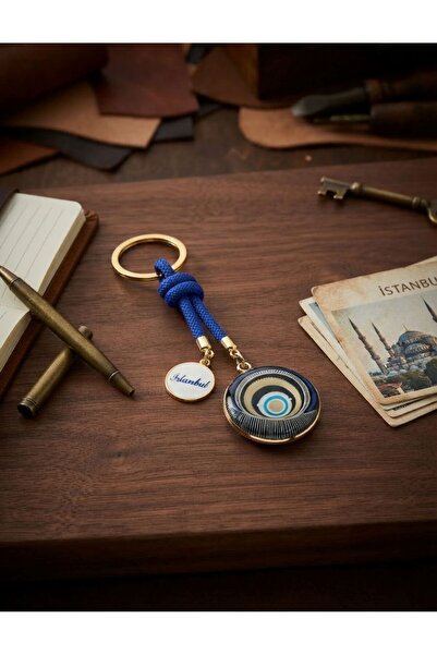 HOŞGÖR ACCESSORIES Istanbul Nazar Thread Detailed Glass Keychain