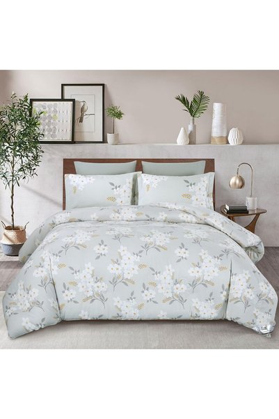 Generic طقم لحاف سرير دونيتيلا مقاس كوين، طقم سرير من 4 قطع يناسب 160×200 سم ...