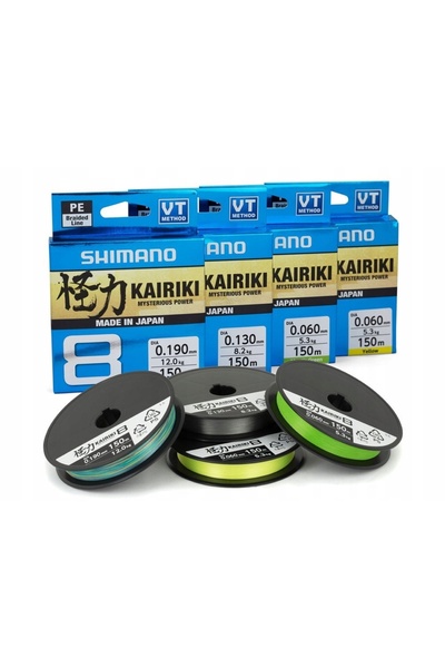 Shimano Kairiki 8+ LimeGreen împletitură 150m 0,23mm