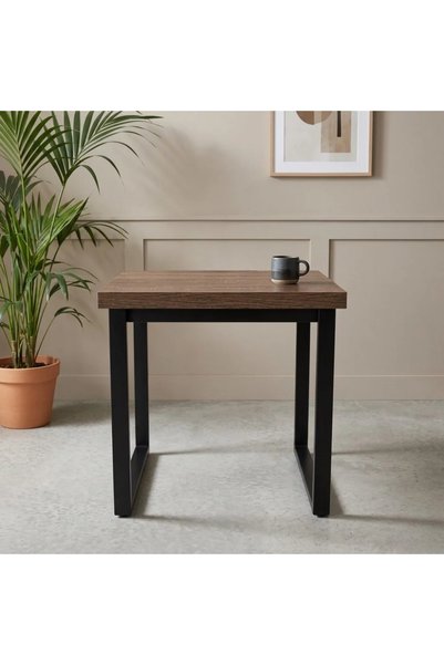 Generic Square Design Wooden Service Table-55X55 Cm-Brown