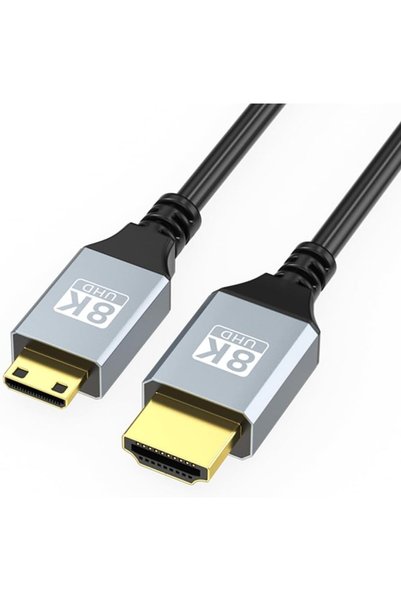 NALACAL 8K Mini HDMI to HDMI Adapter Cable, Straight Head Mini HDMI Male to H...