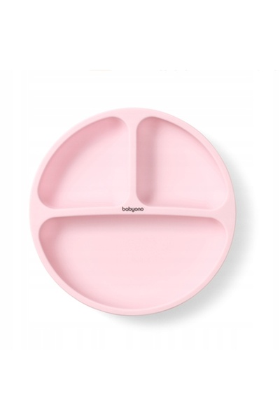 Babyono Farfurie din silicon cu ventuză ROZ Pentru copii 1482/02