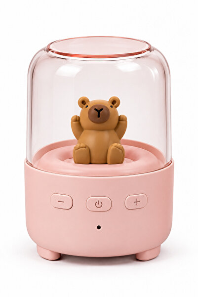 OEM Mini Bluetooth ηχείο Kawaii με USB και φωτισμό σε σχέδιο αρκουδάκι ροζ T-251