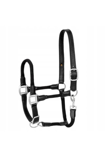 start Frâu de cal din piele/cordon, reglabil, negru, COB