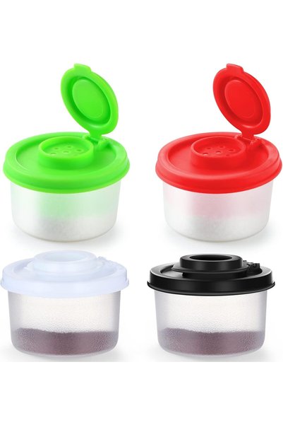NALACAL 4 Pcs Salt And Pepper Shakers Set, Mini Plastic Pepper Shaker With Li...