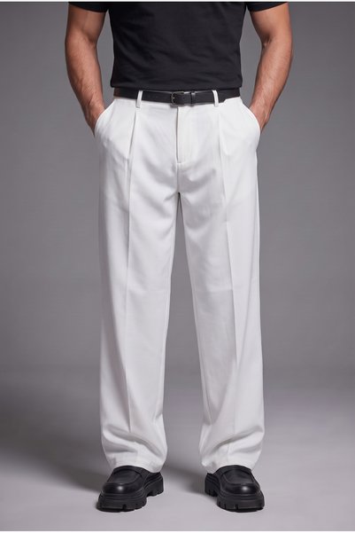 BASEL.CO Old Money Comfortable Fit Fabric Trousers
