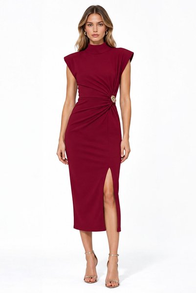 Hiccup Busem Women's Half Turtleneck Midi Dress