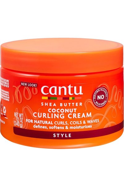 Cantu كريم تجعيد الشعر بزبدة الشيا وجوز الهند للشعر الطبيعي، 12 أونصة (340 جرام)