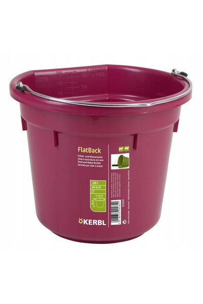 KERBL Găleată de plastic pentru cai, cu spate plat, cu mâner, rezistentă, 20l...