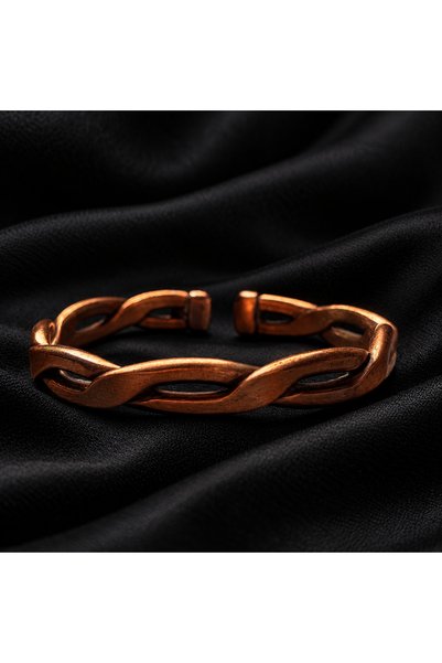 Sabır Taneleri Copper Bracelet Adjustable Open Back Unisex Bracelet